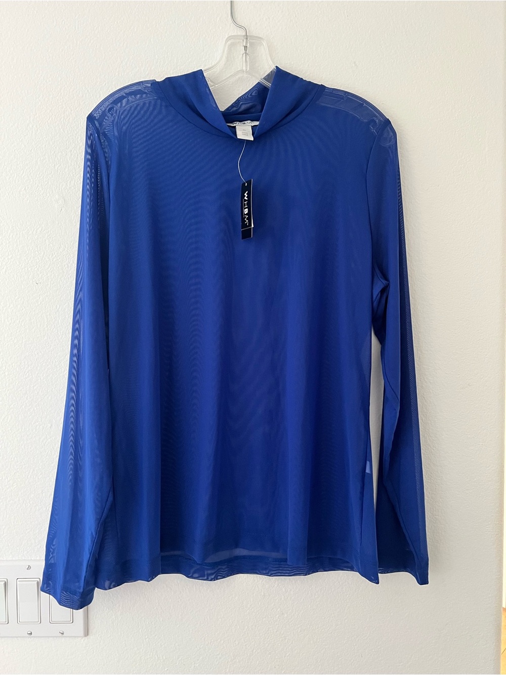 White House Black Market Royal Blue Sheer Top